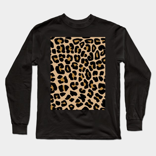 Leopard Spots Pattern, Neutral Long Sleeve T-Shirt by OneThreeSix